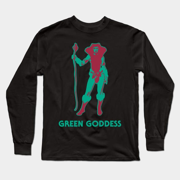 Green Goddess Long Sleeve T-Shirt by The Wayback Chronicles